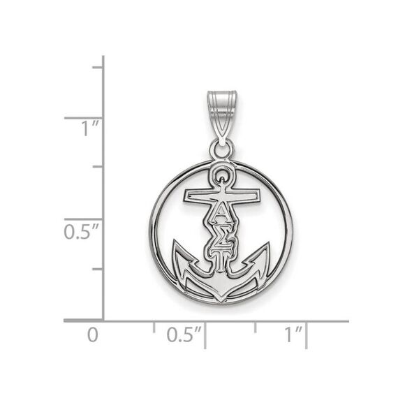 Sterling Silver Alpha Sigma Tau Medium Circle Pendant - Picture 2 of 3